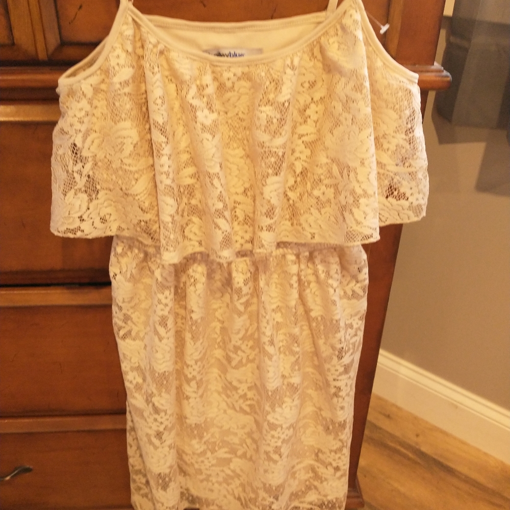 Bailey blue cream lace dress